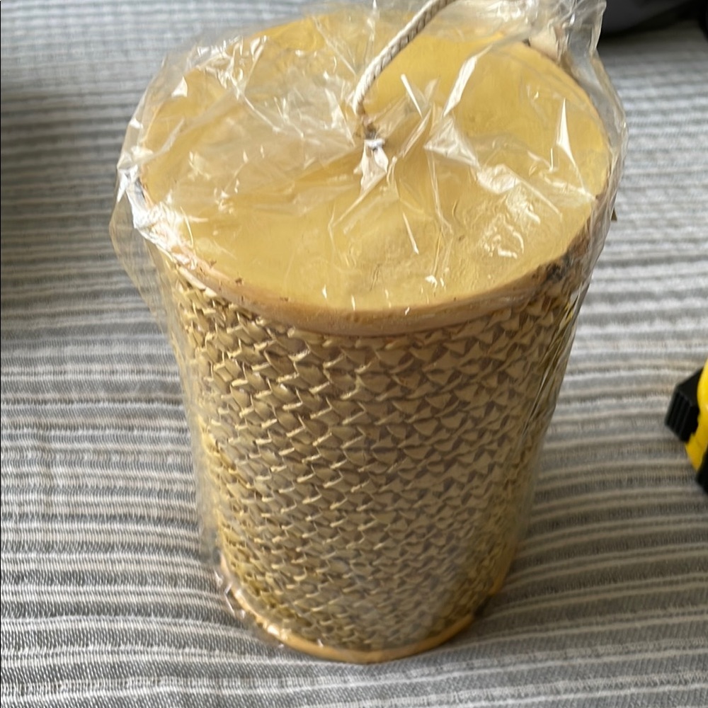 Bill Blass tan Decorative Candle 6 inches tall pre. New in package. Great accent